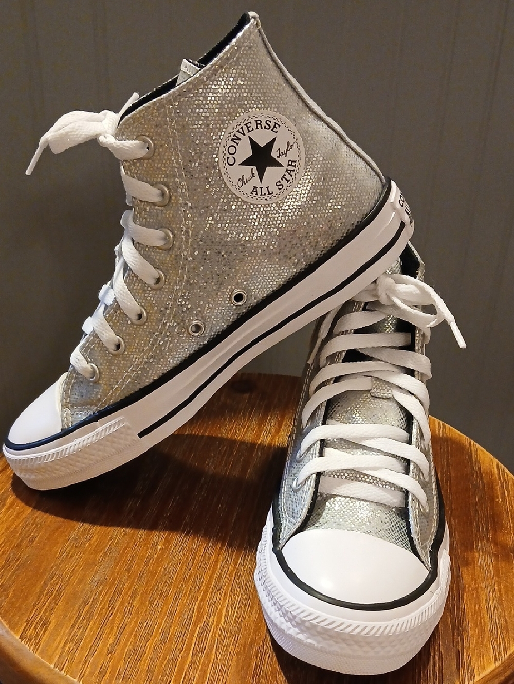 Hightop Metallic Silver Converse NWOT
